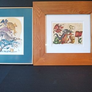 Personally AUTOGRAPHED and FRAMED Mike Bocianowski Dragon Art